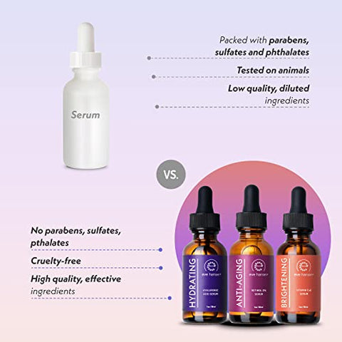 Conjunto de Soro Facial Eve Hansen | Soro de Vitamina C, Soro de Ácido Hialurônico, Soro de Retinol | Conjunto de Soro Hidratante e Anti-Envelhecimento | 3×30 ml