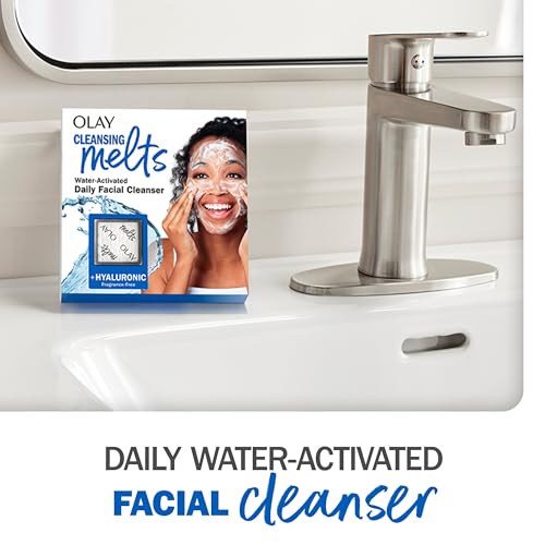 Cleansing Melts – Limpeza Facial com Ácido Hialurônico, 64 un. (2 x 32 un.), Sabonete Facial Ativado por Água, Limpa, Tonifica e Refresca a Pele - Olay