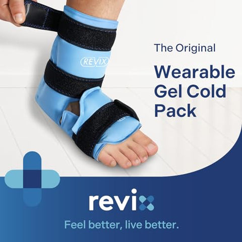 Envoltório de Gelo para Tornozelo – Alívio da Dor nos Pés e Lesões, Pacotes de Gelo Reutilizáveis de Gel Frio para Tendinite de Aquiles, Fascite Plantar, Torções de Tornozelo e Calcanhares - REVIX