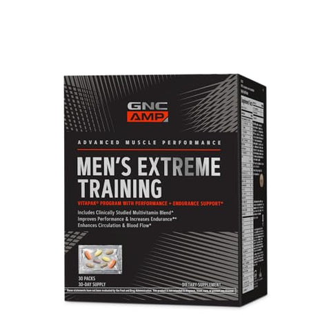 AMP Men’s Extreme Training Vitapak | Desenvolvido para Máximo Desempenho e Resistência | Sistema de Suplemento Diário em 5 Etapas | Suporte Muscular Específico | 30 Unidades - GNC