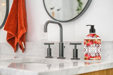 Home & Body Company - Sabonete Líquido em Azulejos | Home and Body Company | 635 ml Frascos | Kit com 4 | Laranja Doce | Tomilho Oliva | Romã | Limão Meyer