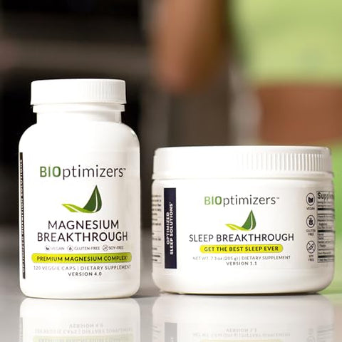 Suplemento BiOptimizers Magnesium Breakthrough 4.0 – 7 Formas de Magnésio: Glicinato, Malato, Citrato e Mais – Suplemento Natural para Sono e Cérebro – 60 Cápsulas