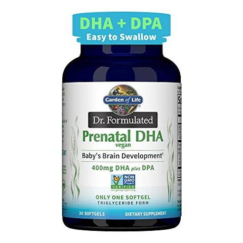 Organics – Kit Energia para Desenvolvimento Fetal Saudável com Multivitamínico Pré-Natal, Folate, DHA Vegano Ômega-3 e Suporte ao Desenvolvimento Cerebral - Garden of Life