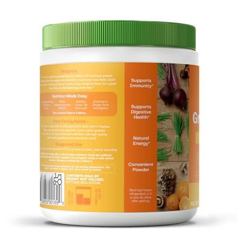Greens Superfood: Pó de Verdes com Spirulina Orgânica, Chlorella, Beterraba em Pó e Enzimas Digestivas – 100g - Amazing Grass
