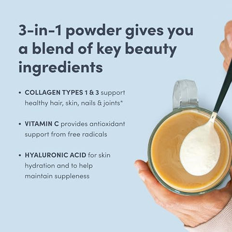Super Collagen Plus com Vitamina C e Ácido Hialurônico para Hidratação e Saúde da Pele, Cabelos e Unhas, Pó de Colágeno, 200g, 1 Frasco - NeoCell