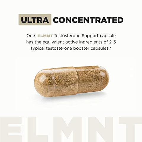 TERRA ELMNT - 21,800mg Testosterone Booster p/ Homens 8X Força c/ Ashwagandha, Tongkat Ali, Pycnogenol, Tribulus – Total T Aumento Test Libido Muscular Construtor Crescimento