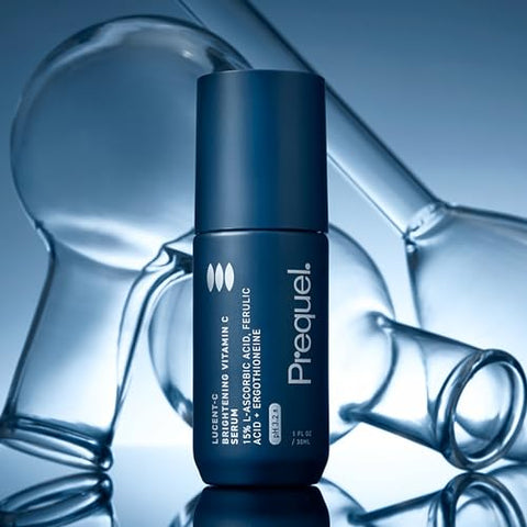 Skin – Sérum Facial de Vitamina C Lucent-C – Tratamento Facial com Ácido L-Ascórbico e Ácido Ferúlico – 30ml - Prequel