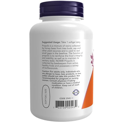 NOW Foods - NOW Supplements, Propolis 2,000 (Própolis de Abelha), Extrato 5:1, Produto Natural de Abelha, 90 Softgels
