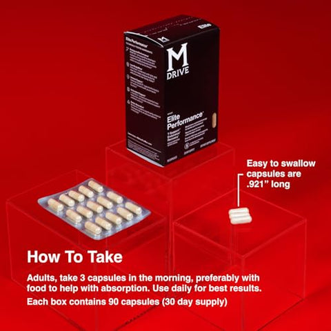Elite Test Booster for Men – Suporte à Saúde Imune, Energia, VO2Max, Recuperação, Alívio do Estresse, Massa Muscular Magra, KSM-66 Ashwagandha, DIM, Fenugreek, 90 Cápsulas - Mdrive