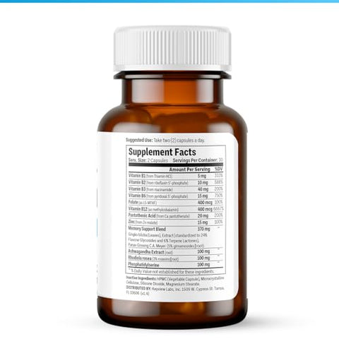 Procera - Advanced Brain – Ação Rápida – Ingredientes Apoiados por 100 Estudos – Melhora Memória, Recordação – Concentração – Clareza Mental – Retarda Declínio Cognitivo – 60 Unidades