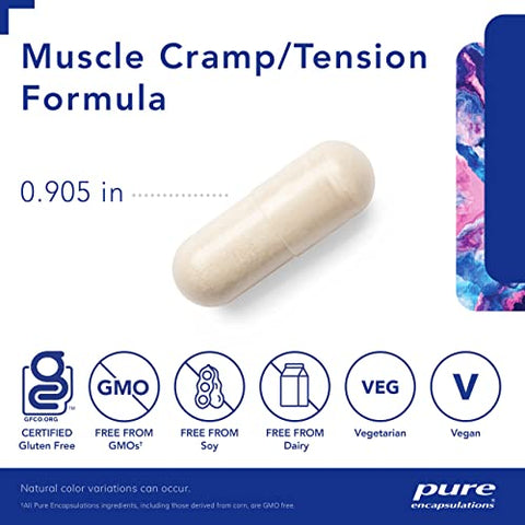 Fórmula Pure Encapsulations para Cãibras/Tensão Muscular | Suplemento Hipoalergênico para Reduzir Cãibras/Tensão Muscular Ocasionais e Promover Relaxamento | 60 Cápsulas