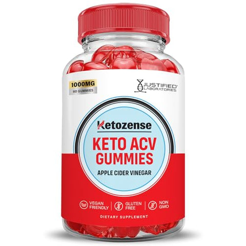 Justified Laboratories - (3 Pacotes) Gomas Ketozense Keto ACV Fórmula Avançada 1000MG Ketozene Gomas Keto Vinagre de Maçã Ketozens Formuladas com Romã e Beterraba em Pó B12 Vegano Não GMO
