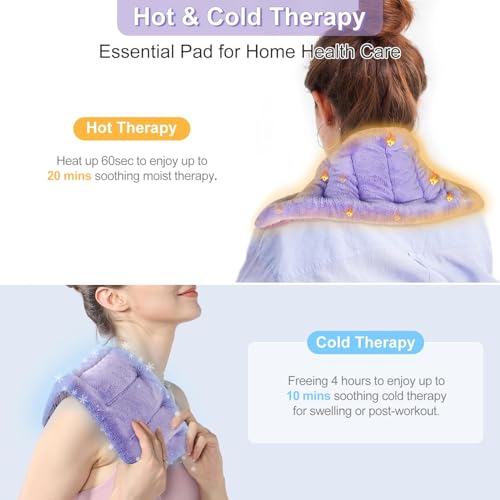 SUZZIPAD - SuzziPad Almofada de Aquecimento para Alívio da Dor, 7×16 Almofadas de Aquecimento para Cólicas, Dor Muscular, Articulações, Pescoço e Ombros, Bolsa de Feijão com Calor Úmido, Compressa Quente, Roxa