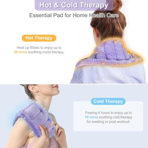 SUZZIPAD - SuzziPad Almofada de Aquecimento para Alívio da Dor, 7×16 Almofadas de Aquecimento para Cólicas, Dor Muscular, Articulações, Pescoço e Ombros, Bolsa de Feijão com Calor Úmido, Compressa Quente, Roxa