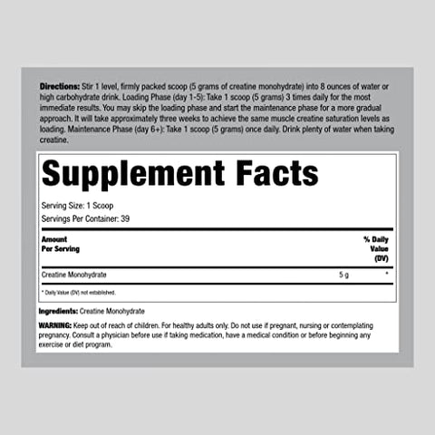German Creatine Powder | 200g | 39 Porções | Creapure | Pó Monohidratado - Fitness Labs