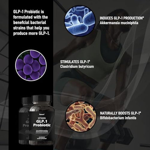 MAPUG - GLP-1 Probiótico 30 Cápsulas – 500M AFU Multi-Strain Probiótico Prebiótico, Suporte Natural à Produção de GLP-1