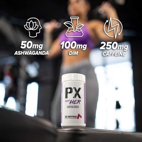 PX for HER – 60 Cápsulas – Melhora o Metabolismo Termogênico com Cafeína, Ashwagandha – Marca de Produto - FINAFLEX