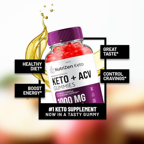 Indelo - NutriZen Keto ACV Gummies – Fórmula Avançada Nutri Zen Keto Plus ACV Gummies Apple Cider Vinegar Keto Nutrizen Gummies (60 Gummies)