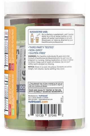 Energy Complex Stickpacks – Pack de Variedades de Sabores (20 Porções) – Sem Glúten e Não-OGM – Marca Nutricost - Nutricost