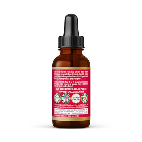 Líquido de Folha de Mamão para Aumento Natural de Plaquetas Sanguíneas – Tintura Líquida 30ml – Impulsionador Natural de Plaquetas Sanguíneas - Herbal Goodness