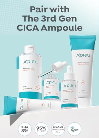 A'PIEU - Ampola Facial A’PIEU Madecassoside Tetrasome Cica 50ml – Ampola Madecassoside Aprimorada, Proteção Avançada para a Pele, Tecnologia Tetrasome, Aplicação Suave, 3x