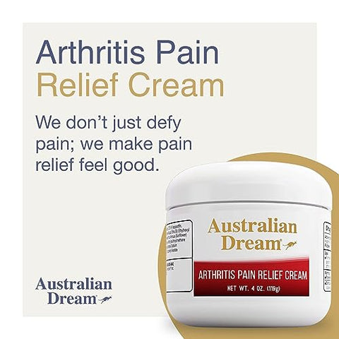 Creme Alívio da Dor da Artrite – Alívio Poderoso e Suave para Dores Musculares e Articulares – Frasco de 4 oz (113 g) - Australian Dream