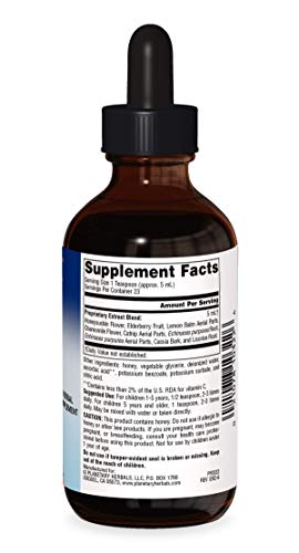 Xarope Echinacea-Elderberry Planetary Herbals, 128.28 ml (4 fl oz) – Fortaleça sua imunidade com a sinergia poderosa das ervas!