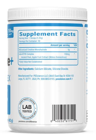 TruCreatine: Pó de Creatina Monohidratada e ElevATP, 90 Porções - PEScience