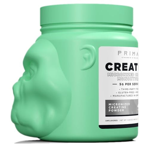 Creatine Monohydrate em Pó (400g) | Suplemento de Desenvolvimento Muscular Micronizado para Pré-Treino - Primal