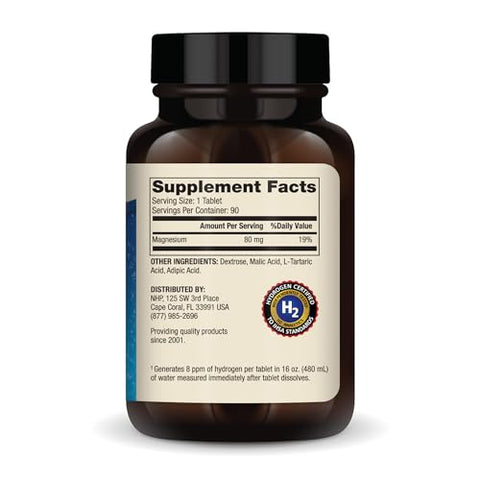 H2 Molecular Hydrogen – 90 Serviços (90 Comprimidos) – Suporte à Saúde Cerebral e Função Cognitiva – Não OGM - Dr. Mercola