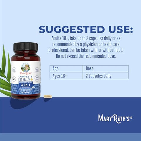 MaryRuth Organics - MaryRuth’s Probióticos 3 em 1 para Saúde Completa do Intestino | Suplemento para Saúde Intestinal Feminina
