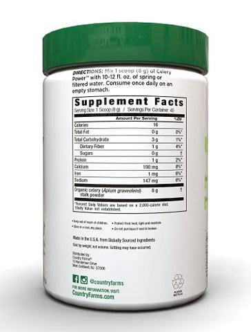 Super Celery Powder: Pó de Aipo 100% Natural, Favorece a Digestão Saudável, Auxilia na Limpeza – 100g - COUNTRY FARMS