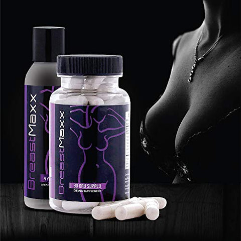 Breast Maxx - Kit de Aumento de Seios para Homens e Mulheres – Cápsulas de Aumento de Seios – Creme Natural para Seios