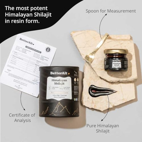 Better Alt - Shilajit Himalaio Puro Resina Pack de 2 Alta Potência Grau Ouro 150 Porções para Energia – Marca Primeiro