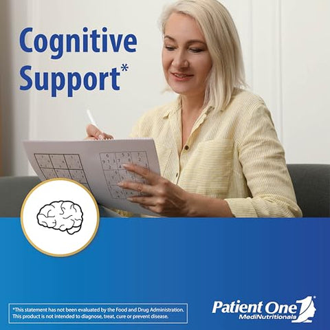 NeuroOne | Suporte à Memória, Cognição, Humor e Concentração* | com Citocolina, Acetil-L-Carnitina, Ginkgo e Mais | 60 Cápsulas - Patient One