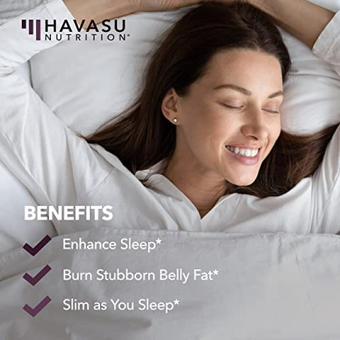 HAVASU NUTRITION - Queima de Gordura Noturna para Mulheres – Mistura de Suporte para Perda de Peso e Sono com Apigenina 50mg – Impulsionador de Metabolismo e Supressor de Apetite para Perda de Peso – Fornecimento de 4 Meses de Peso