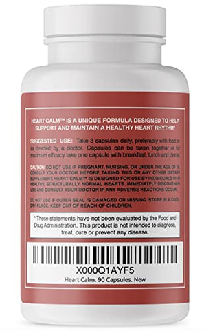 Vital Biologics - Heart Calm – Fórmula Natural e Rápida para Apoiar e Manter um Ritmo Cardíaco Saudável com Magnésio Taurato, Glicinato, Malato e Mais. 90 Cápsulas