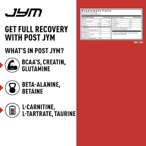 JYM Supplement Science - Post JYM Active Matrix – Melancia | Energia e Recuperação Pós-Treino | 30 doses | 600g