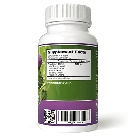 New Green Nutrition - Apoio para Fígado e Rim, Ingredientes à Base de Ervas para Saúde Hepática e Renal, Suprimento de 90 Dias (180 Softgels)
