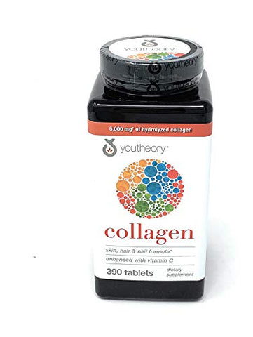 Collagen Plus Biotin – 390 Tabletes | Colágeno + Biotina | Saúde da Pele e Cabelos | Marca Youtheory - Youtheory