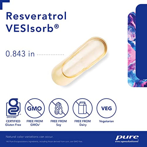 Resveratrol VES-Sorb | Suporte Hipoalergênico para Saúde Celular e Cardiovascular* | 90 Cápsulas - Pure Encapsulations