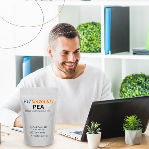 FitPowders - Beta Phenylethylamine HCl em Pó (Feniletilamina), Pó de Feniletilamina para Aumento de Serotonina, Dopamina e Energia – 100g