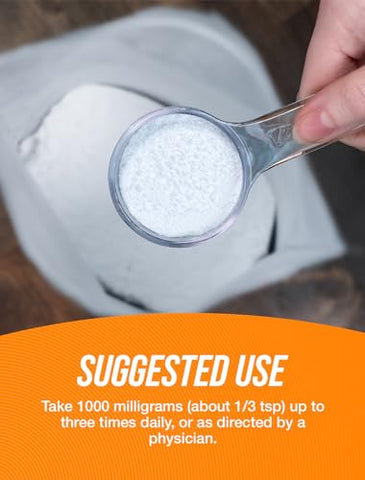 com L-Arginine em Pó – Suplemento de Arginina 1000mg, Óxido Nítrico – Sem Sabor - BulkSupplements