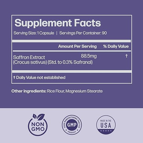 Ultra6 Nutrition - Extrato Puro de Açafrão – Supressor de Apetite para Emagrecimento Feminino – Marca: Pure Saffron Extract