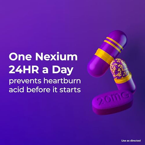 24HR: Cápsulas para Alívio de Azia com Redutor de Ácido para Proteção Durante o Dia e a Noite – 42 Unidades - Nexium
