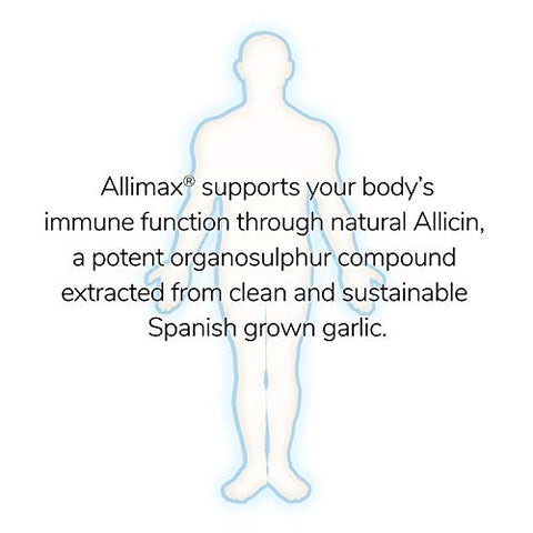 ALLIMAX - Allimax Pro 450mg 100 Vegicaps – Suplemento de Alho Allicin para Fortalecer a Imunidade do Corpo – Extrato Estabilizado de Allicin Extraído de Fontes Limpas