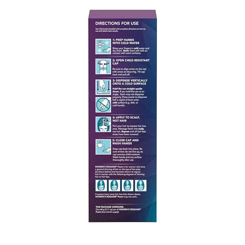 Mulheres Espuma Minoxidil 5%% Tratamento Diário Queda de Cabelo 4 Meses 2 x 60 g - Rogaine