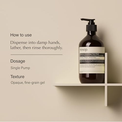 Reverence Aromatique Hand Wash – Limpeza e Esfoliação das Mãos – Com Extratos Botânicos e Pó de Pedra-pomes – 500 ml - Aesop
