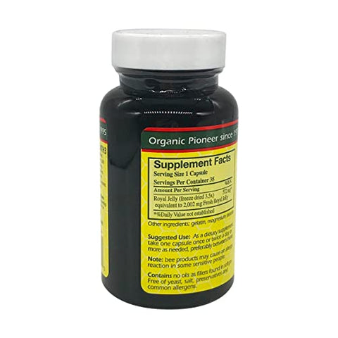 YS Eco Bee Farms - YS BEE Farms Cápsulas de Geléia Real Pura, 35 CT – 100% Natural e Nutritivo