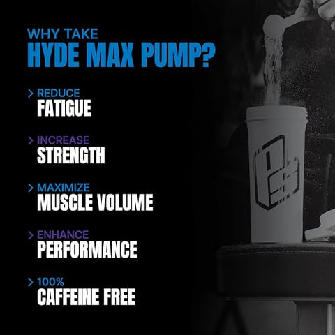 Hyde Max Pump Pré-Treino para Homens e Mulheres – Suplemento de Óxido Nítrico para Aumento de Volume e Resistência – Pré-Treino sem Estimulantes para Promover Fluxo Sanguíneo e Força Muscular - PROSUPPS